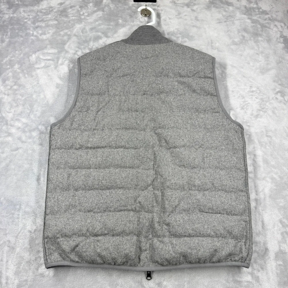 COLLARS & CO Regent Reversible Quilted Wool Vest Mens M Heathered Gray NWOT